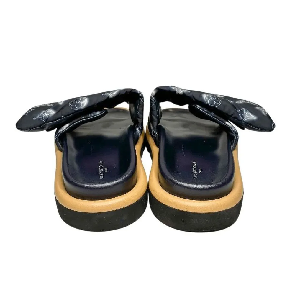 Louis Vuitton Pool Pillow Comfort Mule Slides EU 37 Marine Blue Monogram Flats